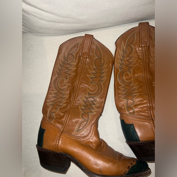 Dan Post Boots Womens 6M Brown/Green Cowgirl Western Boots - Picture 9 of 11